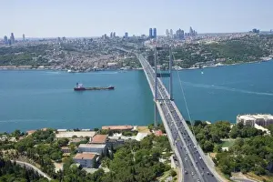 The Bosphorus Bridge, aerial, Istanbul - 2010 European Capital of Culture - Turkey