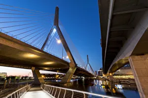 Images Dated 14th May 2015: Boston, MA, USA. Leonard P. Zakam Bunker Hill Bridge as seen from Paul Revere Park