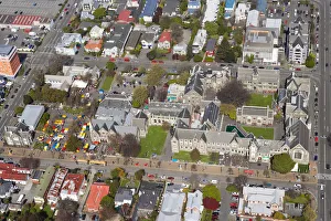 Images Dated 24th September 2005: Botanic Gardens and Central Business District, Christchurch, South Island, New Zealand - aerial
