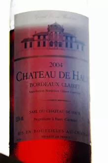 Images Dated 28th May 2005: A bottle of Chateau de Haux rose clairet wine backlit Chateau de Haux Premieres