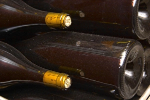 Images Dated 16th April 2005: Bottles lying down with corks stamped with the vintage 2003. Domaine Eric et Joel Joel Durand