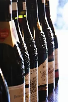 Bottles to taste on a straight line. Domaine la Tourade, Andre Richard, Gigondas