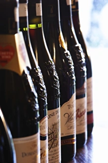 Images Dated 15th October 2005: Bottles to taste on a straight line. Domaine la Tourade, Andre Richard, Gigondas