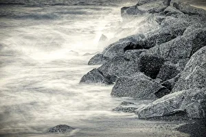Black And White Prints: Boulders in Surf