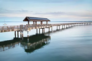 Boardwalk Prints: Boulevard Park Boardwalk, Taylor Dock on Bellingham Bay, Bellingham, Washington State