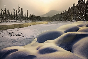 Images Dated 28th June 2024: Bow River snow mounds, Canada