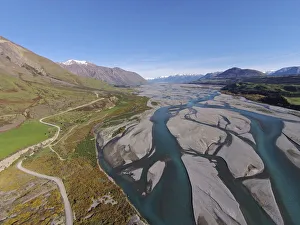 Gravel Road Prints: Braided streams of the Rakaia River, and Double Hill Run Road, Canterbury, South Island