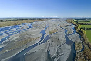 Braids of Rakaia River, near Rakaia River Mouth, Mid Canterbury, South Island, New