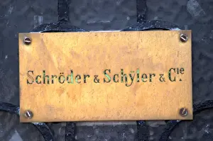 Wine Country Prints: A brass sign at one of the wine merchants (negociants) in Bordeaux: Schroder & Schyler