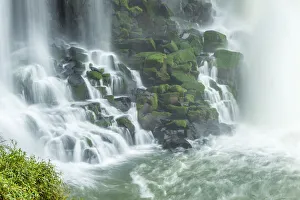 Images Dated 16th July 2020: Brazil, Iguazu Falls. Landscape of waterfalls. Credit as