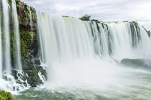 Images Dated 16th July 2020: Brazil, Iguazu Falls. Landscape of waterfalls. Credit as
