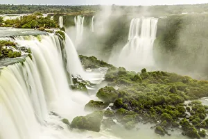 Images Dated 16th July 2020: Brazil, Iguazu Falls. Landscape of waterfalls. Credit as