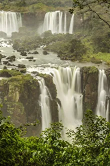 Images Dated 16th July 2020: Brazil, Iguazu Falls. Landscape of waterfalls. Credit as