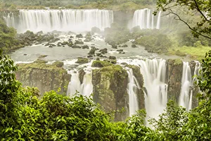 Images Dated 16th July 2020: Brazil, Iguazu Falls. Landscape of waterfalls. Credit as