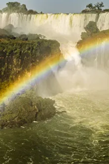 Images Dated 16th July 2020: Brazil, Iguazu Falls. Landscape of waterfalls. Credit as