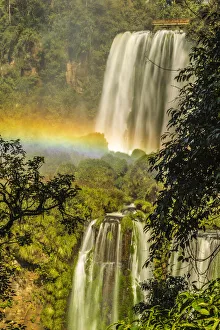 Images Dated 16th July 2020: Brazil, Iguazu Falls. Landscape of waterfalls. Credit as