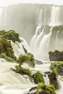 Images Dated 16th July 2020: Brazil, Iguazu Falls. Landscape of waterfalls. Credit as