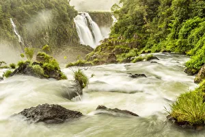 Images Dated 16th July 2020: Brazil, Iguazu Falls. Landscape of waterfalls. Credit as