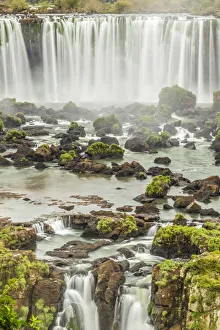 Images Dated 16th July 2020: Brazil, Iguazu Falls. Landscape of waterfalls. Credit as