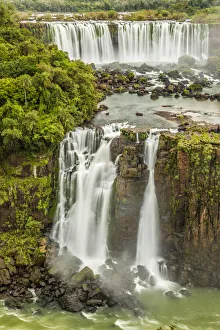 Images Dated 16th July 2020: Brazil, Iguazu Falls. Landscape of waterfalls. Credit as