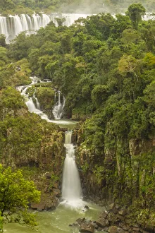 Images Dated 16th July 2020: Brazil, Iguazu Falls. Landscape of waterfalls. Credit as
