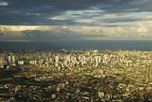 Build Prints: Brazil, Pernambuco, Recife, citiscape from the airplane