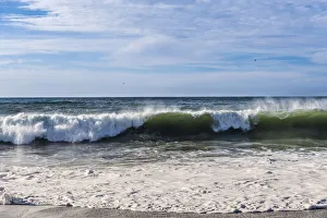Sonoma County Prints: Breaking wave on a beach in northern California
