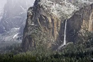 Half Dome Prints: Bridaveil Fall winter scene - Yosemite National Park, California