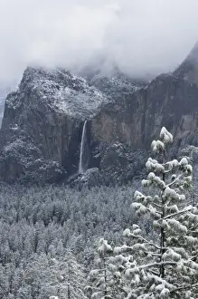 Half Dome Prints: Bridaveil Fall and Yosemite valley after a snow storm - Yosemite National Park, California