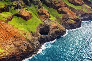 State Park Prints: The Bright Eye open ceiling sea cave on the Na Pali Coast, Coast Wilderness State Park