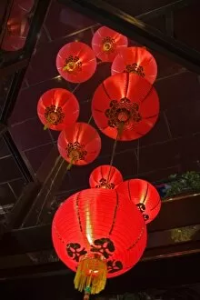 Bright red Chinese lanterns at the Sea Palace Restaurant
