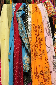 Udaipur Prints: Brightly colored scarves, Udaipur, Rajasthan, India