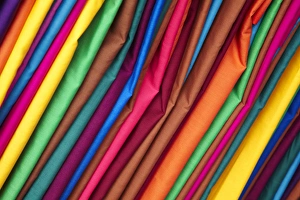 Commerce Prints: Brightly coloured material at Suva Flea Market, Suva, Viti Levu, Fiji, South Pacific