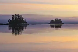 Pastel Prints: British Columbia. Sunset paints a canvas of pastel hues in Johnstone Strait