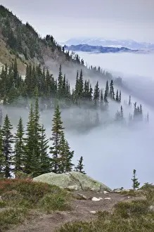 Images Dated 22nd September 2012: British Columbia, Whistler. Coming out of the clouds on Whistler Mountain