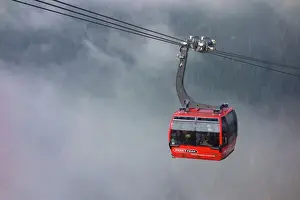 Cable Prints: British Columbia, Whistler. Peak to Peak Gondola coming out of the clouds