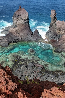 Turquoise Prints: British Overseas Territory, Pitcairn Island. Saint Paul's Pool