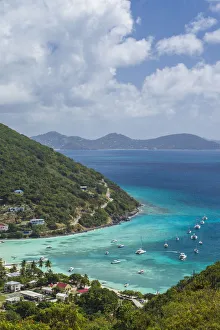 Images Dated 7th February 2017: British Virgin Islands, Jost Van Dyke. Great Harbour from Majohnny Hill
