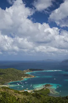 British Virgin Islands, Jost Van Dyke. Long Bay from Roach Hill