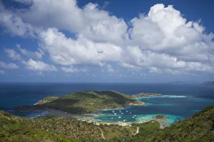 British Virgin Islands, Jost Van Dyke. Long Bay from Roach Hill