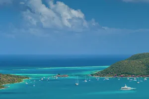 Caribbean Gallery: British Virgin Islands, Virgin Gorda. Fanny Hill of North Sound towards Saba Rock