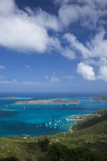 British Virgin Islands, Virgin Gorda. North Sound from Fanny Hill