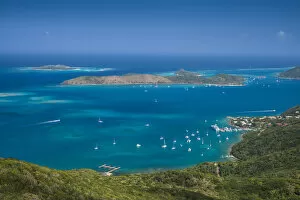 British Virgin Islands, Virgin Gorda. North Sound from Fanny Hill