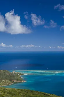 British Virgin Islands, Virgin Gorda. North Sound from Fanny Hill