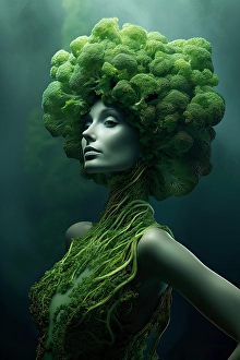 Health Prints: Broccoli woman fantasy. ©Jim Zuckerman / Jaynes Gallery / DanitaDelimont.com