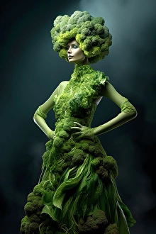 AI Generated Image Prints: Broccoli woman fantasy. ©Jim Zuckerman / Jaynes Gallery / DanitaDelimont.com