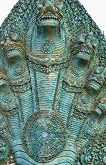 Images Dated 2027: Bronze close-up artwork in downtown Siem Reap, Cambodia