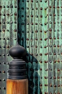Kyoto Prints: Detail of bronze doorway, Nijo Castle, Kyoto, Japan