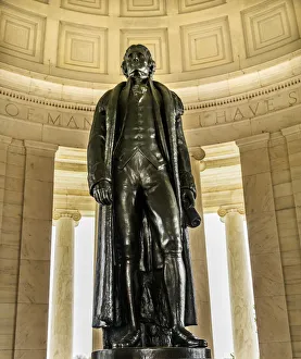 Images Dated 16th July 2021: Bronze Jefferson Statue, Jefferson Memorial, Washington DC. Statue by Rudolph Evans 1947