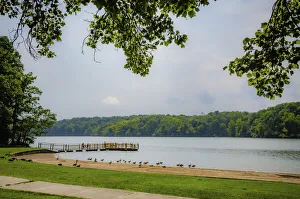 Anna Miller Prints: Brookville Lake Beach, Whitewater Memorial State Park, Indiana, USA